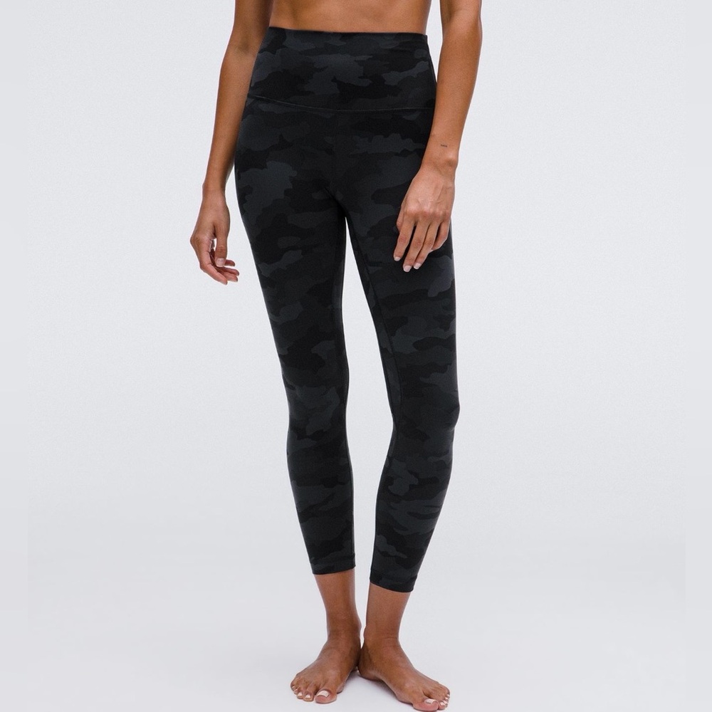 Lululemon Align Leggings in black & gray camo. Size 2, 25’ inseam.